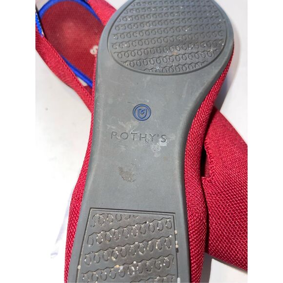 Rothy's Red Flats with Blue Trim - Picture 6 of 8